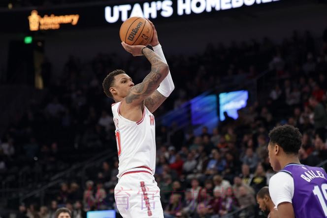 火箭近5场三分命中率：24.4%、24.3%、22.2%、22.7%、23.3%